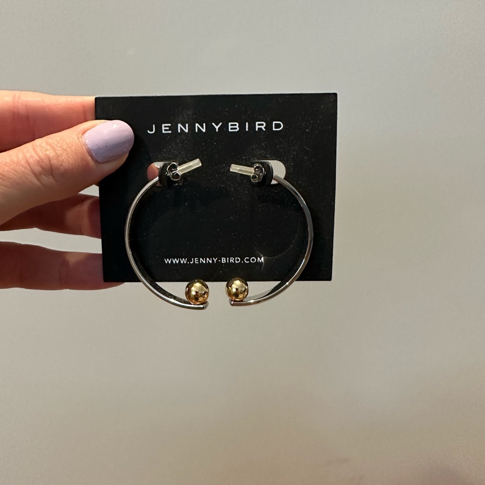 Jenny Bird Silver and Gold Hoop Earrings